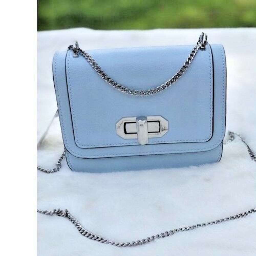 Inc Light Blue Silver Hardware Small Women Crossbody bag B000309